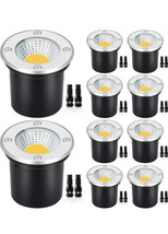 LED Landscape Lights, 10 Pack 12W LED Ground Lights with 20 Connectors NEW - £38.01 GBP