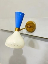 Diabolo Wall Lamp Handmade Vintage 1 Light Blue &amp; White Best Christmas Gift - £99.39 GBP