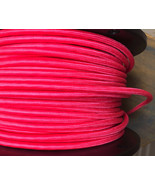 Pink Cloth Covered 3-Wire Round Cord, Vintage Pulley Pendant Light Antique - £1.15 GBP