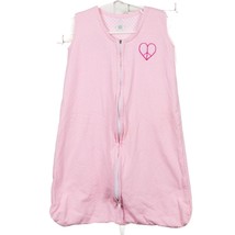 Tiny Threads Sleep Sack One Size Pink Peace Heart Zipper Sleeveless Polk... - £9.57 GBP