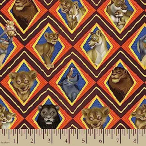 Cotton The Lion King Mosaic Simba Nala Mufasa Scar Fabric by the Yard D484.21 Item image 5