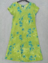 Hawaiian Moon Sheath Dress Women&#39;s SZ M Green Shades Batik Floral Pullover NWD - $17.99