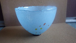 KOSTA BODA ARTIST COLLECTION BERTIL VALLIEN CHICKO BLUE OVERSHOT BOWL 59608 - £98.29 GBP