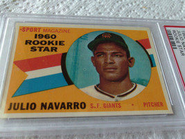 1960 Topps Julio Navarro Rookie # 140 Psa 9 Mint (P/D) S.F. Giants - £59.94 GBP