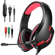 7 Color LED Professional Gaming Headphone  Black Red - £23.38 GBP