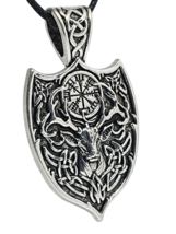 Viking Stag Vegvisir Necklace Pendant Norse Stag Cernunnos Herne Heathen Cord - £10.57 GBP