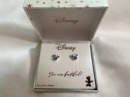 Disney's Minnie Mouse Blue Sapphire Silver Plated Sept Birthstone Stud Earrings - £15.91 GBP