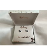 Disney&#39;s Minnie Mouse Blue Sapphire Silver Plated Sept Birthstone Stud E... - £15.76 GBP