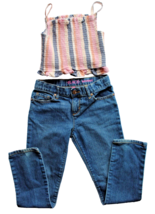 Children&#39;s Place Girls 10 Skinny Blue Denim Pants, Rare Editions Smocked... - $261.14 MXN