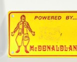 Vintage Ronald McDonald 4&quot; Metal Bicycle License Plate Sign (Circa 1970&#39;s) - £11.17 GBP