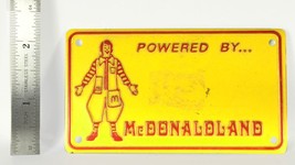 Vintage Ronald McDonald 4&quot; Metal Bicycle License Plate Sign (Circa 1970&#39;s) - £11.00 GBP