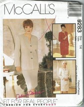 McCalls Sewing Pattern 9283 Dress Jacket Skirt Misses Size 14 - $8.87