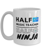 Music Teacher Coffee Mug - 15 oz Funny Tea Cup For Office Friends Co-Workers  - £11.75 GBP