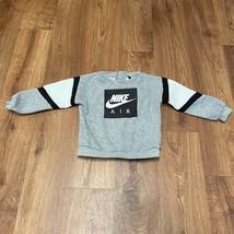 Nike Air Gray Baby Boys Pullover Sweatshirt Swoosh 24M Black White Color Block - £17.11 GBP