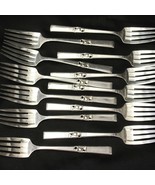 Oneida Morning Star Salad Forks 6-1/4&quot; Lot of 12 Silverplate - $30.87 CAD