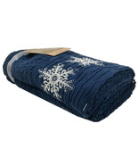 Christmas Snowflakes Embroidered Glitz &amp; Glimmer Hand Towels Bath Set of... - £24.70 GBP