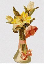 Pepita Needlepoint Canvas: Vase and Bow, 5&quot; x 10&quot; - £39.74 GBP+