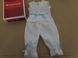 American Girl Doll Rebecca Classic 1-pc White Pajamas Blue Ribbons RETIR... - £29.23 GBP