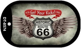 Route 66 Wings Get Your Kicks Novelty Metal Dog Tag Necklace DT-8574 - £12.53 GBP
