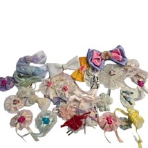 Vintage Plastic Barrettes Hair Clips Decorative Ponytail Holders Rosettes Baby - £15.93 GBP