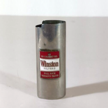 Vintage WINSTON Cigarattes BIC LIGHTER CASE Metal Cover Logo Advertising - $24.74