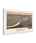 HISTORIX Vintage 1879 Minneapolis Map Poster - 26x38 Inch White Framed V... - $505.29 CAD