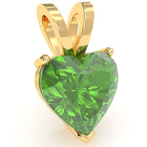 Peridot Heart Solitaire Pendant In 14k Yellow Gold - £183.01 GBP