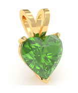 Peridot Heart Solitaire Pendant In 14k Yellow Gold - $313.20 CAD