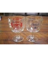 Pair Vintage 70s Busch Miller High Life Beer Man Cave Pub Goblets Glasses - £23.44 GBP
