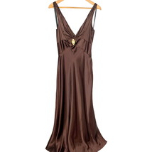 VTG  Blondie Nites Linda Bernell 90s Does 30s Brown Liquid Satin Gown Size 11 - £38.88 GBP