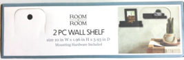 2 Piece Floating Wall Shelves Set Home Decor Wall Shelf Wood White New 10’ - $15.99