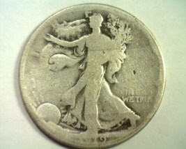 1919 WALKING LIBERTY HALF ABOUT GOOD / GOOD AG/G NICE ORIGINAL COIN BOBS... - $24.00