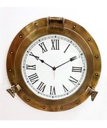 Antique Marine Brass Ship Porthole 24&quot; Clock Nautical Wall Clock Home De... - £182.19 GBP