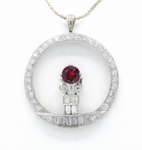 Diamonds and Ruby Platinum Flower Pendant 2013074 - £2,709.36 GBP