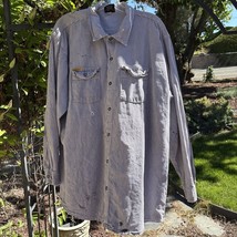 Prison Blues Shirt Mens 2XL Hickory Stripe Long Sleeve PRSN BLU Inmate M... - $41.26