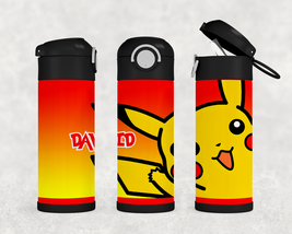 Personalized Pikachu Pokemon 12oz Kids Stainless Steel Tumbler Water Bottle - £17.48 GBP