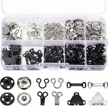 100 Pairs 3 Styles Skirt Sewing Hooks And Eyes, Sewing Snaps Kit Hook An... - $20.99