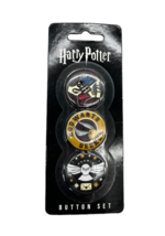 Bioworld Harry Potter 3 piece Button set Hogwarts Crest Seeker Hedwig - £5.37 GBP