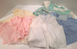 Vtg Lot of 7 Baby Girls Toddlers Dresses Bloomers Slip Sweater 3 to 6 mo... - $70.13