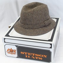 Stetson Tweed Fedora Hat Size Medium 7-7 1/8 With Original Box - $61.73