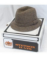 Stetson Tweed Fedora Hat Size Medium 7-7 1/8 With Original Box - $61.73