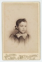 Antique c1880s ID&#39;d Cabinet Card Little Girl Named Jessie Winters Ft. Madison IA - £7.46 GBP