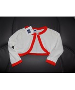 Janie And Jack So Refresh Orange/White Crop Sweater Cardigan Size 12/18 ... - $31.85
