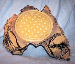Beautifully Etched African Animal Stone Coaster Piece-Giraffe, Rhino - £14.87 GBP