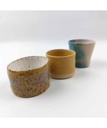 Vtg miniature handmade pottery plant pots catus cacti planter trinket st... - $38.48 CAD