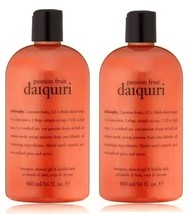 2Pack Philosophy Passion Fruit Daiquiri Shampoo + Shower Gel &amp; Bubble Ba... - £30.92 GBP