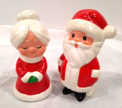 Vintage Santa &amp; Mrs. Claus Christmas Salt &amp; Pepper Shakers Korea Holiday... - £10.89 GBP