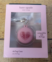 Kate Spade New York Case w/ Keychain for Apple Airtag Rose Pink Heart De... - £10.72 GBP