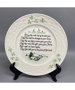 Vintage Belleek Porcelain 8.5” Irish Blessing Collector’s Shamrock Plate - $23.61 CAD