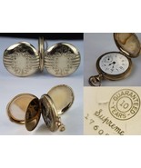 antique pocket watch double hunter GOLD filled case 7j &quot;SUPREME&quot; Locust - $119.99